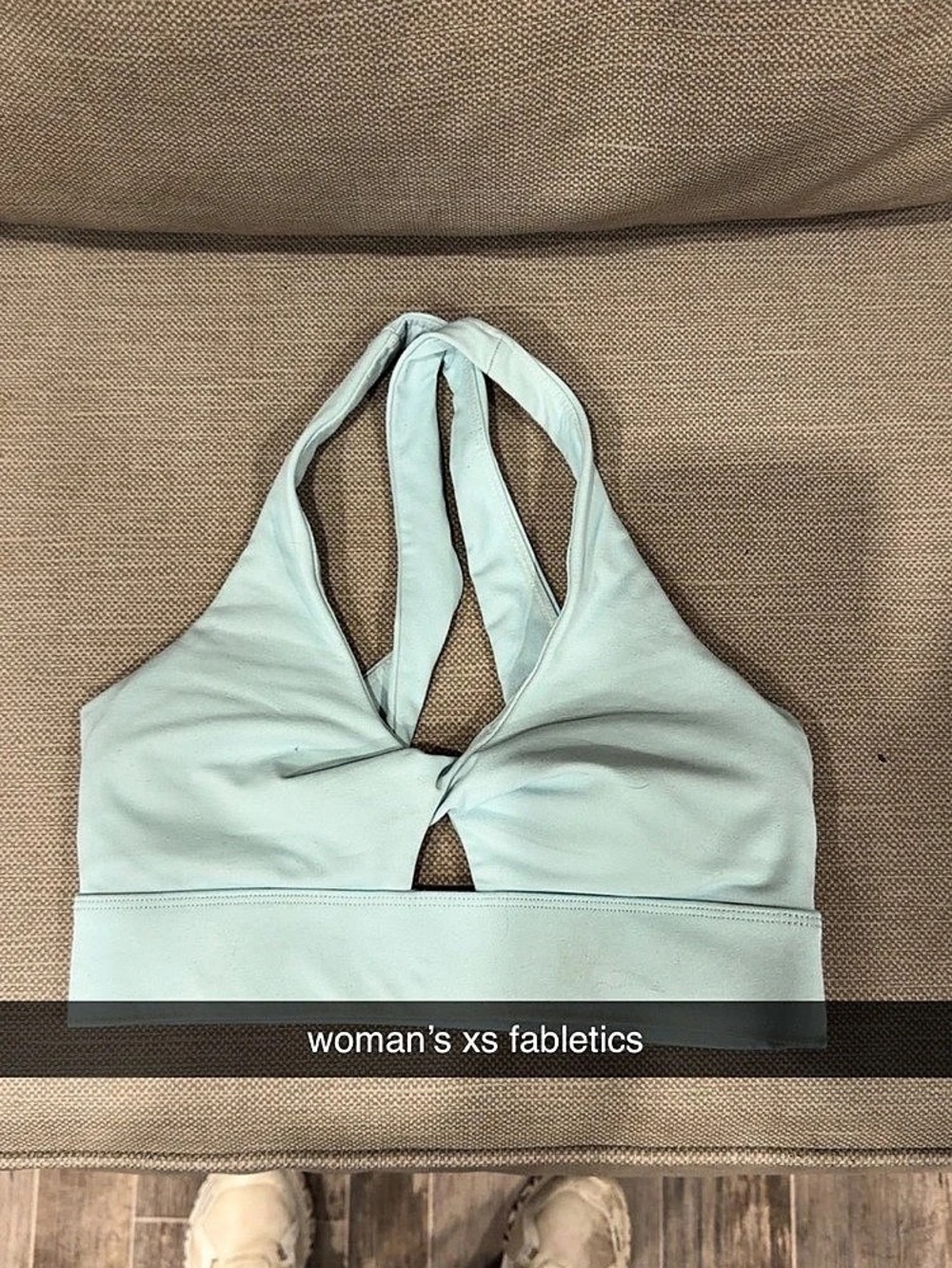 Fabletics Oasis Twist-Front Sports Bra Sage Green XS